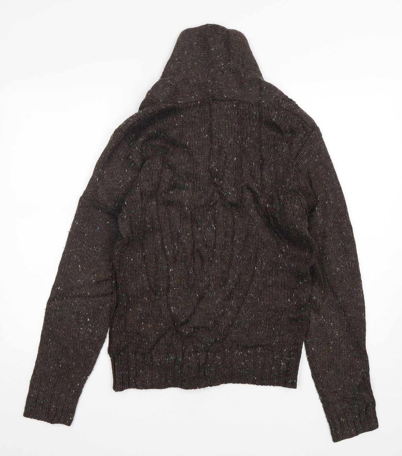 M&S Mens Brown V-Neck  Acrylic Pullover Jumper Size S