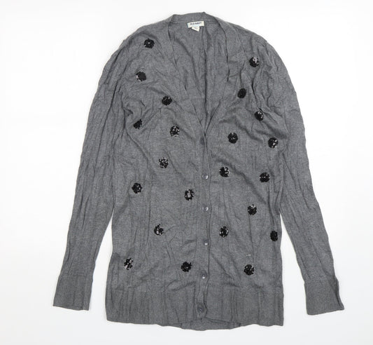 Old Navy Womens Grey V-Neck  Cotton Cardigan Jumper Size M