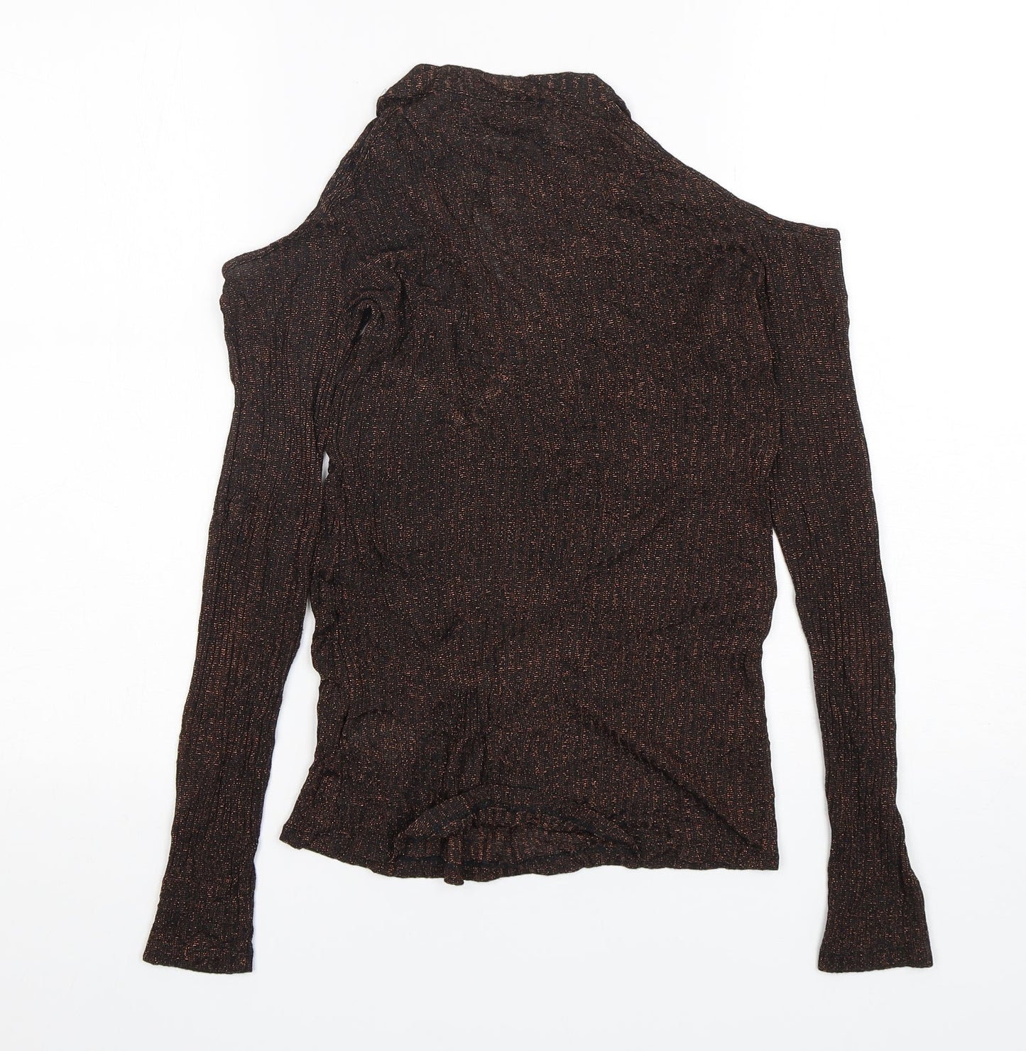 NEXT Womens Brown Round Neck  Viscose Pullover Jumper Size 10