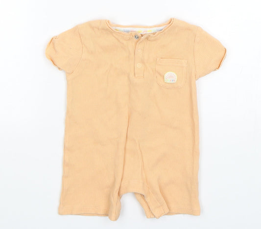 Primark Boys Orange  Cotton Romper One-Piece Size 12-18 Months