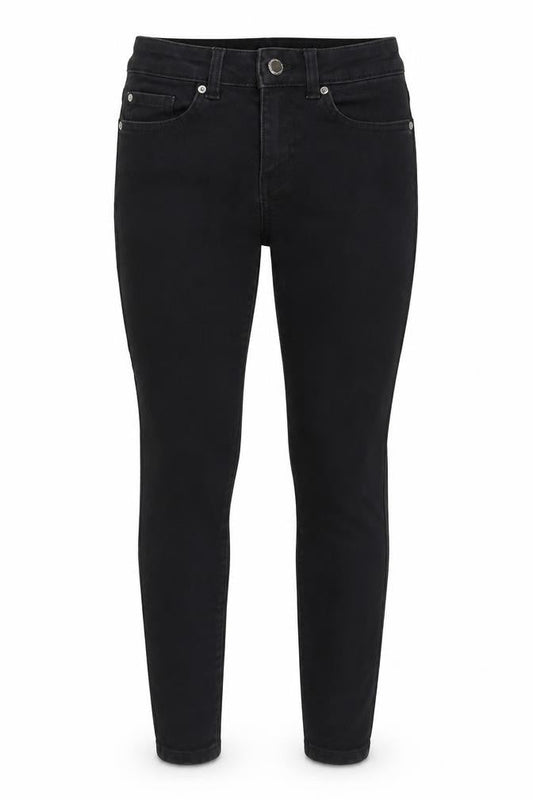 Denim & Co. Womens Black  Cotton Skinny Jeans Size 8 L25 in Regular Zip