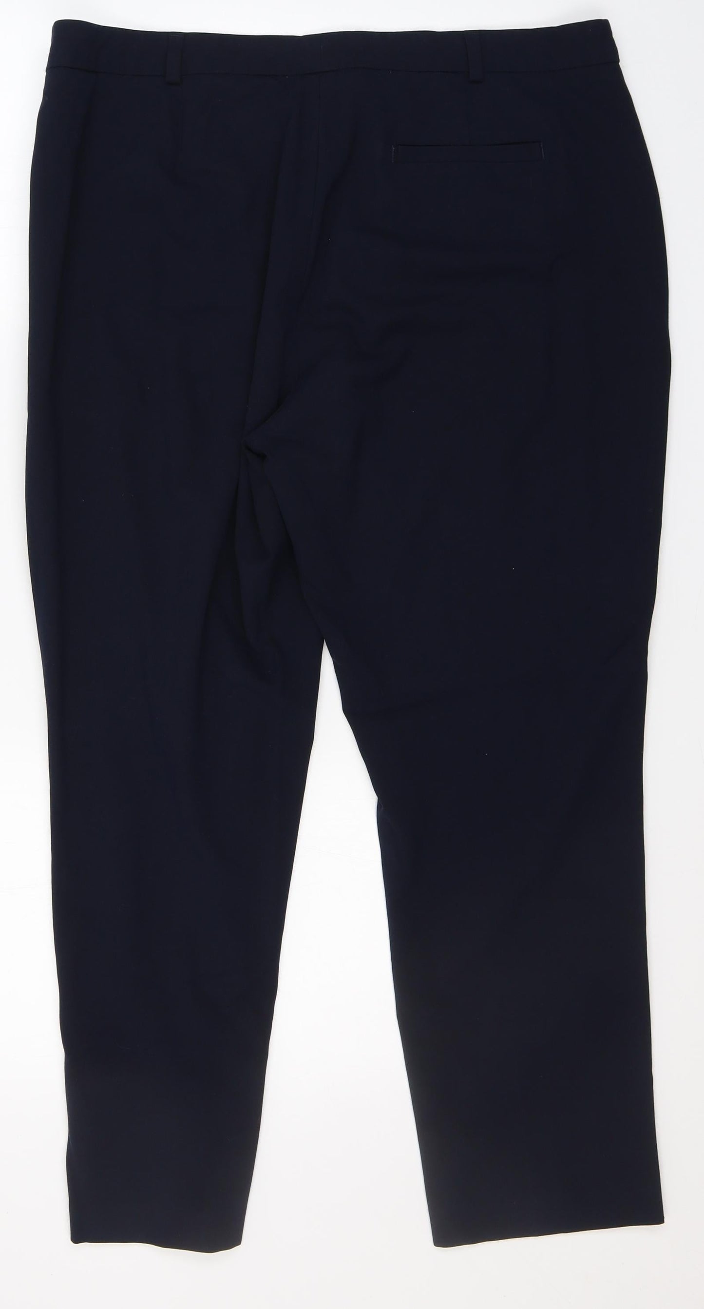 Marks and Spencer Womens Blue  Polyester Trousers  Size 16 L25 in Regular Zip