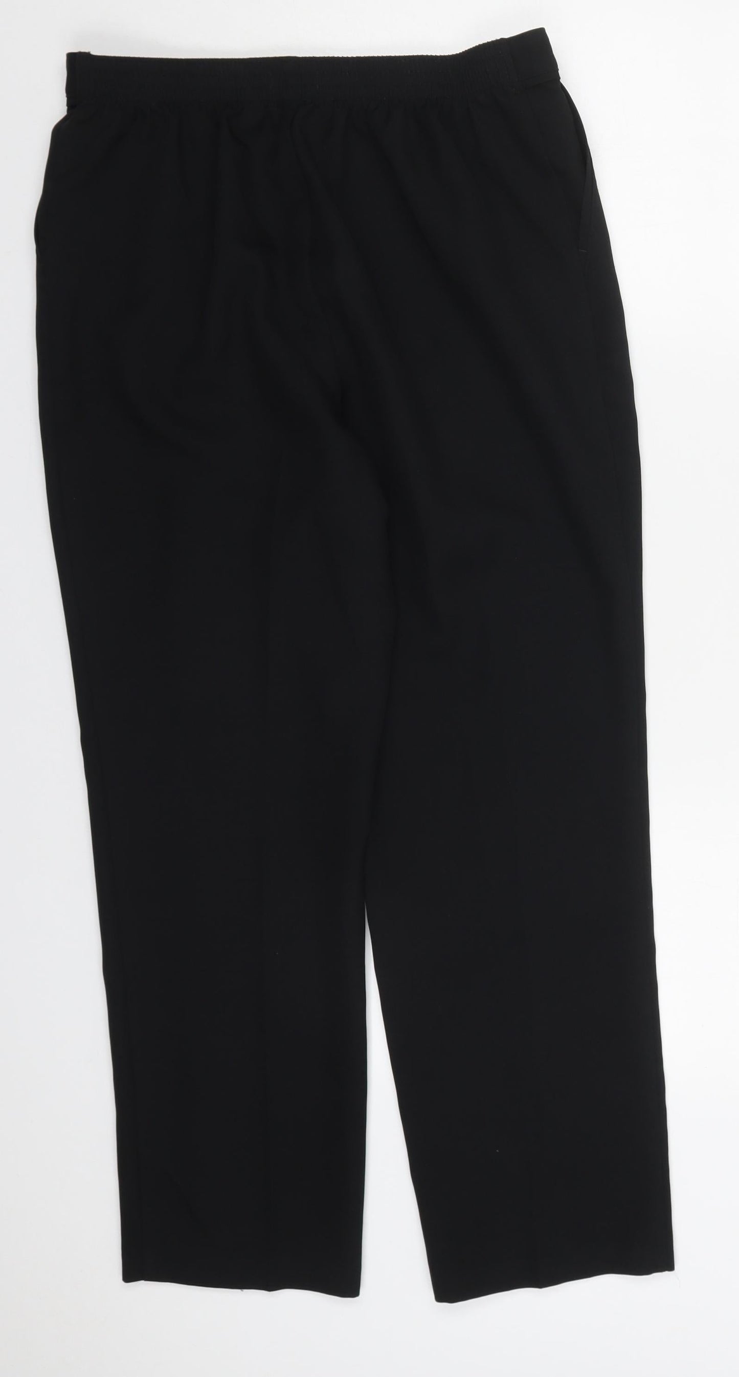 Preworn Womens Black  Polyester Trousers  Size 30 in L26 in Regular