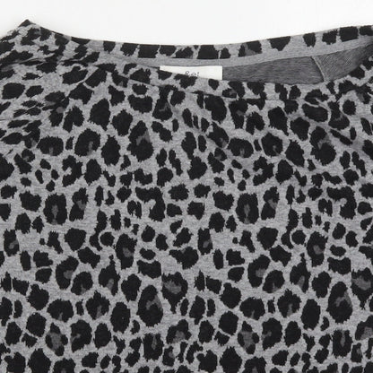 Preloved &et Womens Grey Animal Print Polyester Pullover Sweatshirt Size 16  Pullover - Detail