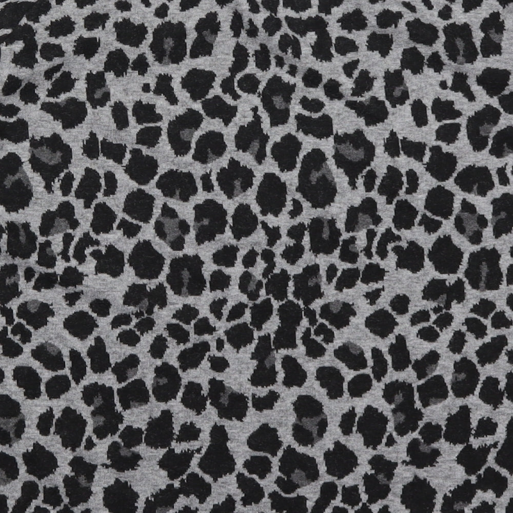 &et Womens Grey Animal Print Polyester Pullover Sweatshirt Size 16  Pullover