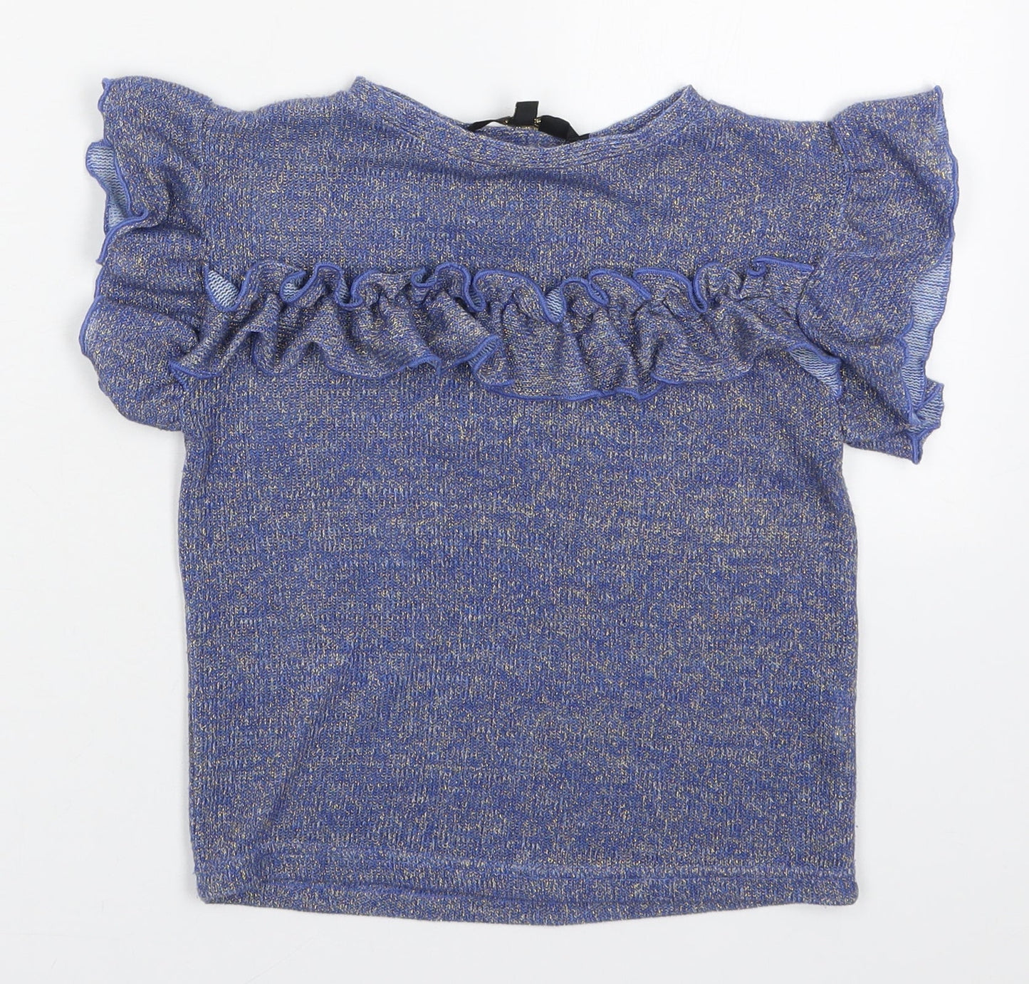 Cosmic Kids Girls Blue  Polyester Basic T-Shirt Size 8 Years Round Neck Pullover