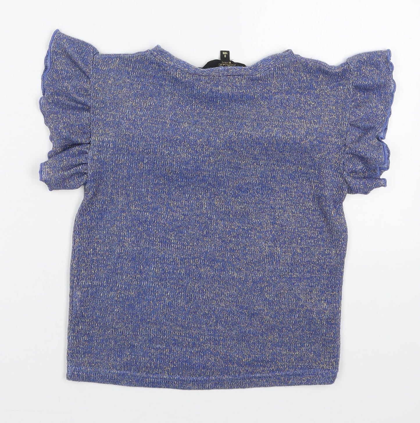 Cosmic Kids Girls Blue  Polyester Basic T-Shirt Size 8 Years Round Neck Pullover