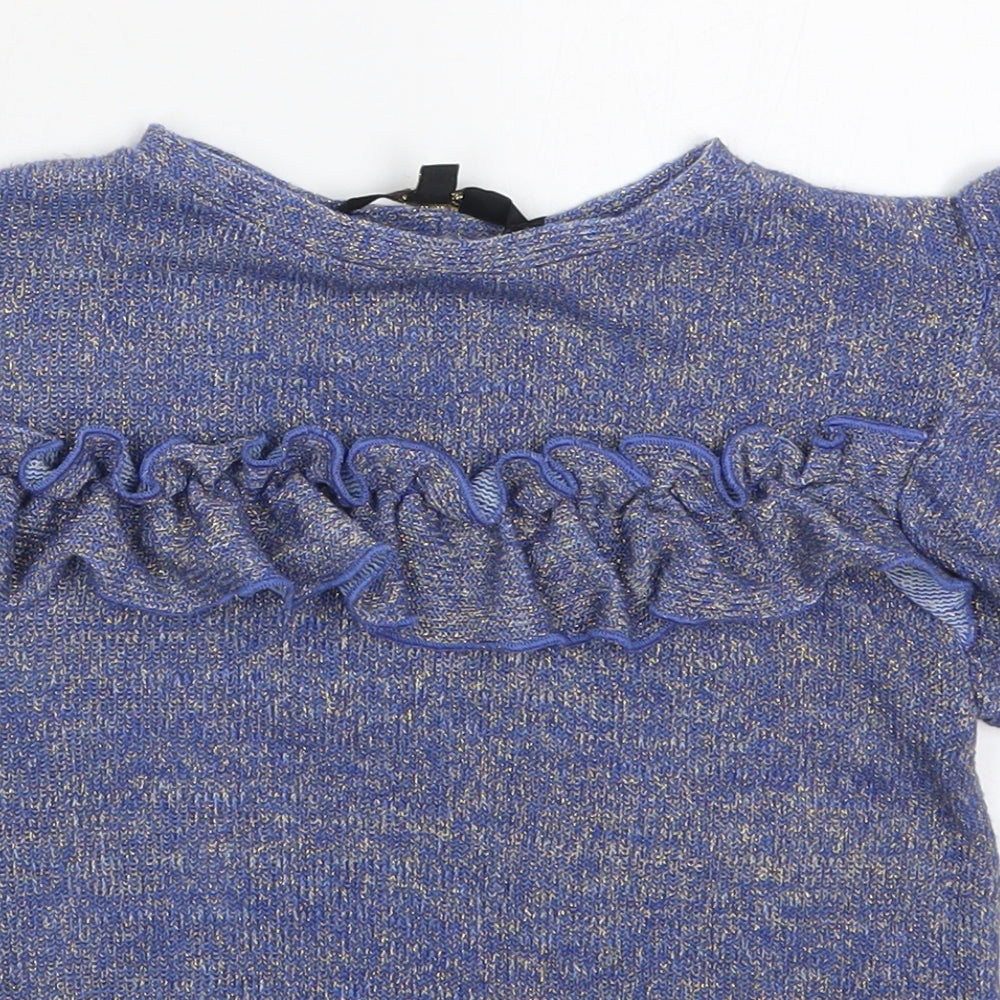 Cosmic Kids Girls Blue  Polyester Basic T-Shirt Size 8 Years Round Neck Pullover