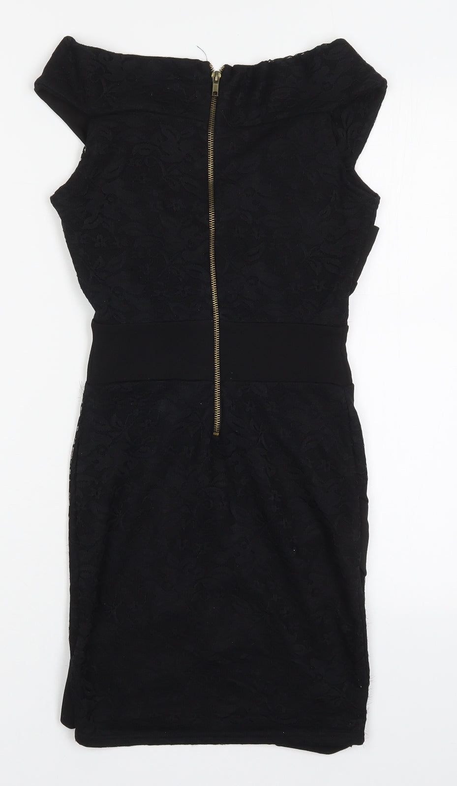 Nikka Womens Black  Polyester Mini  Size 8  Boat Neck Zip
