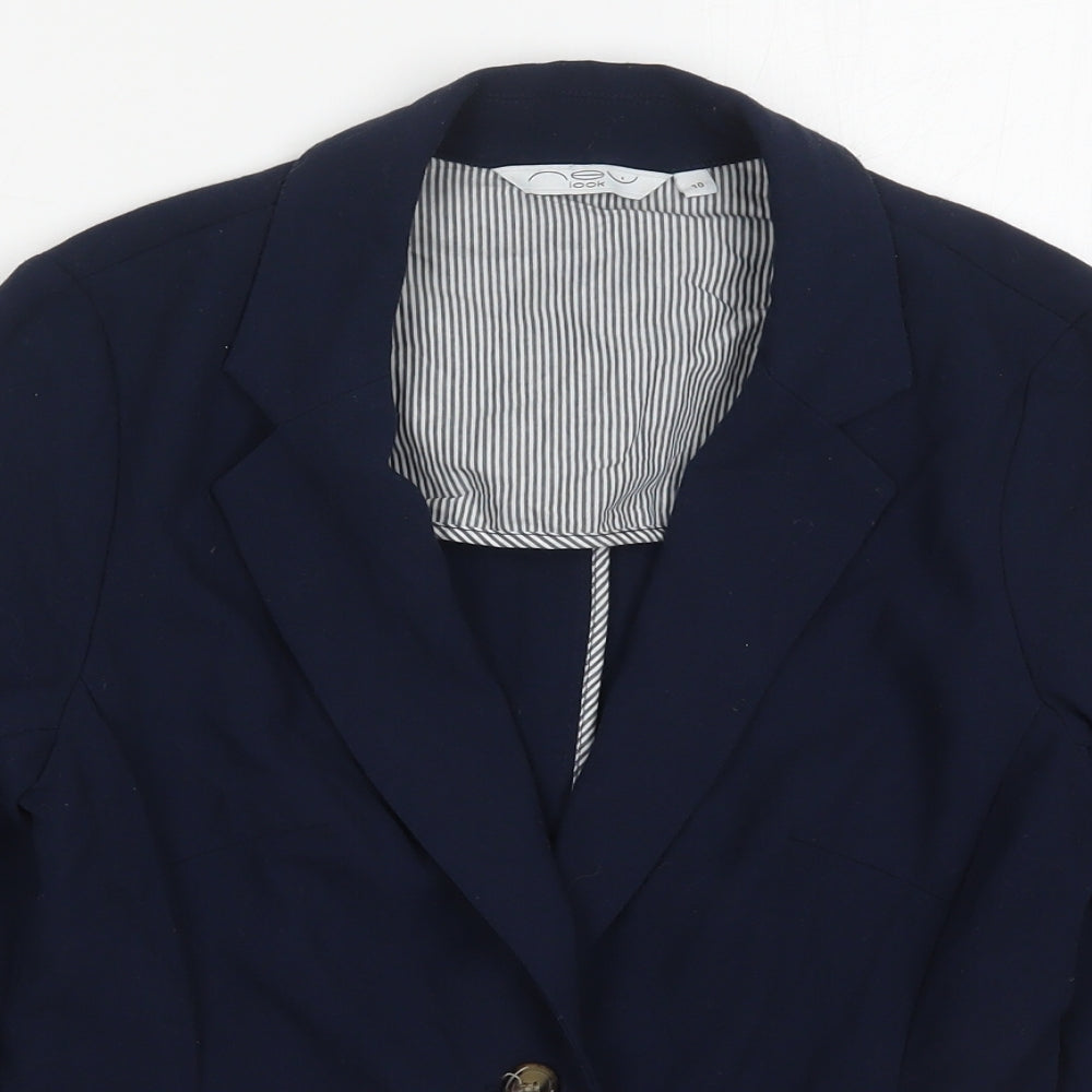 New Look Womens Blue  Polyester Jacket Blazer Size 10