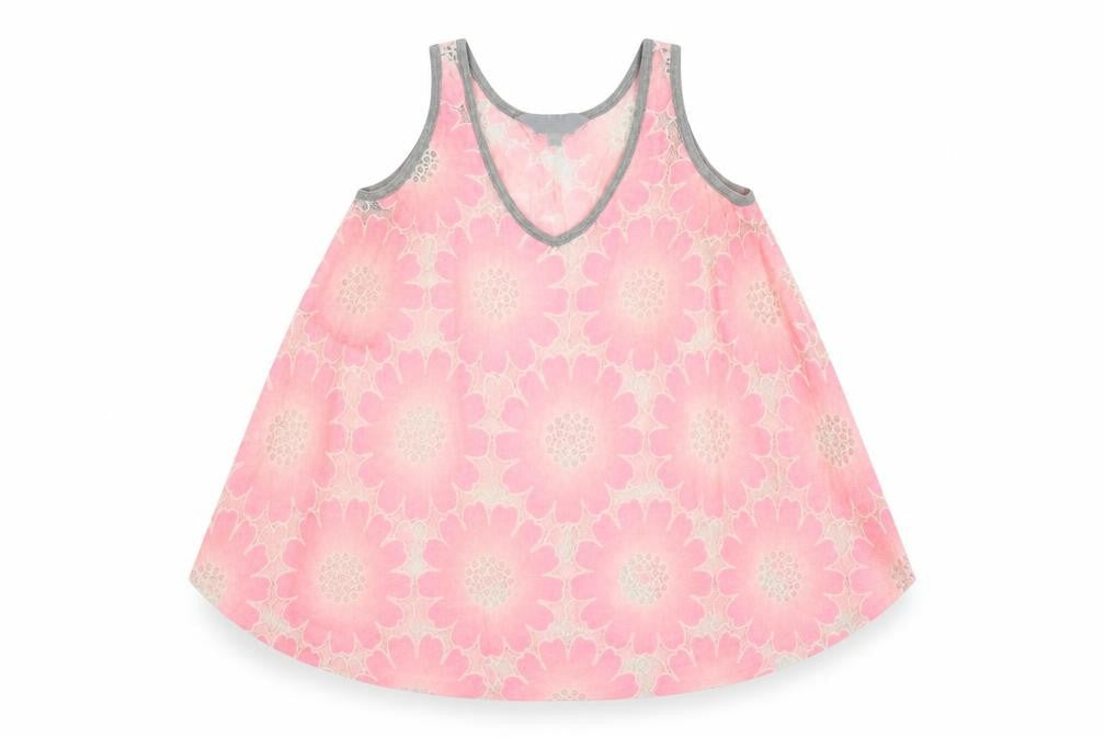 Lola Skye Womens Pink Geometric Cotton Basic Tank Size 10 V-Neck