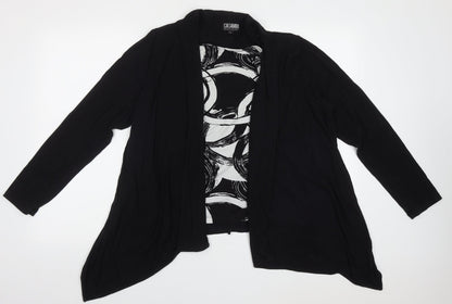 Casamia Womens Black Boat Neck Geometric Polyester Pullover Jumper Size L