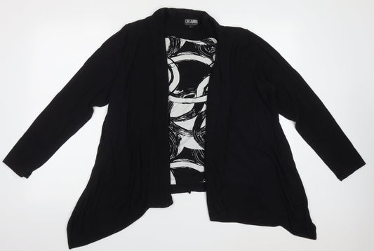 Casamia Womens Black Boat Neck Geometric Polyester Pullover Jumper Size L