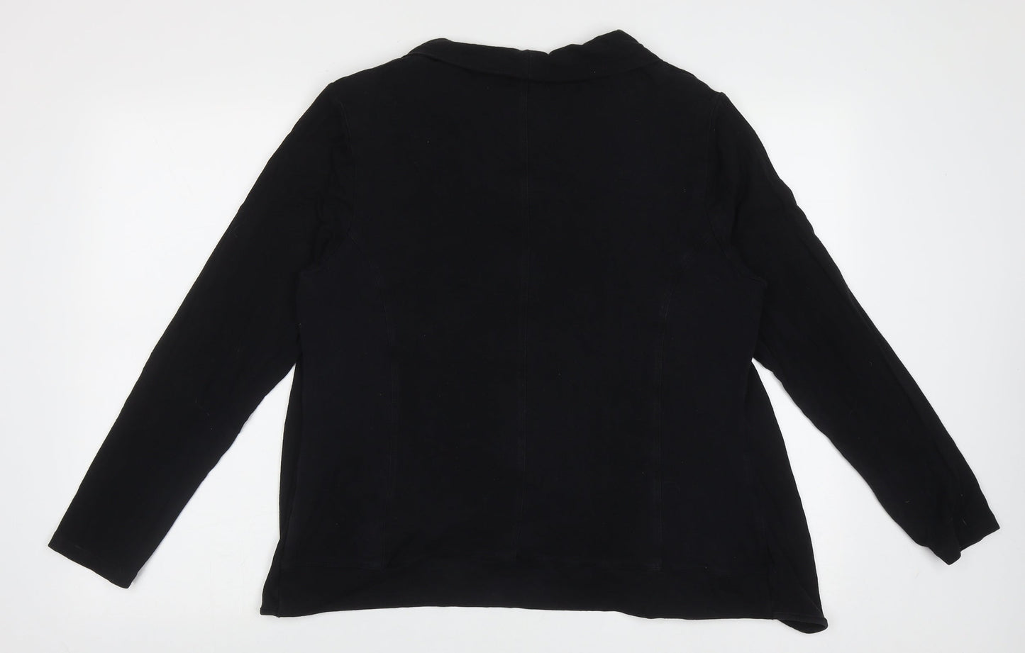 Casamia Womens Black Boat Neck Geometric Polyester Pullover Jumper Size L