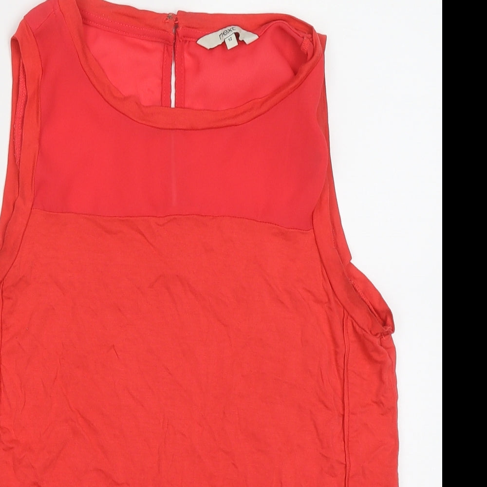 NEXT Womens Pink  Viscose Basic Tank Size 12 Crew Neck