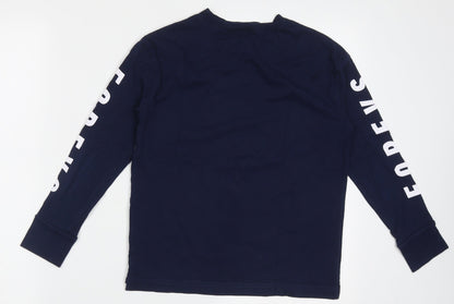Preloved H&M Boys Blue  Cotton Basic Casual Size 8-9 Years Crew Neck Pullover - Back
