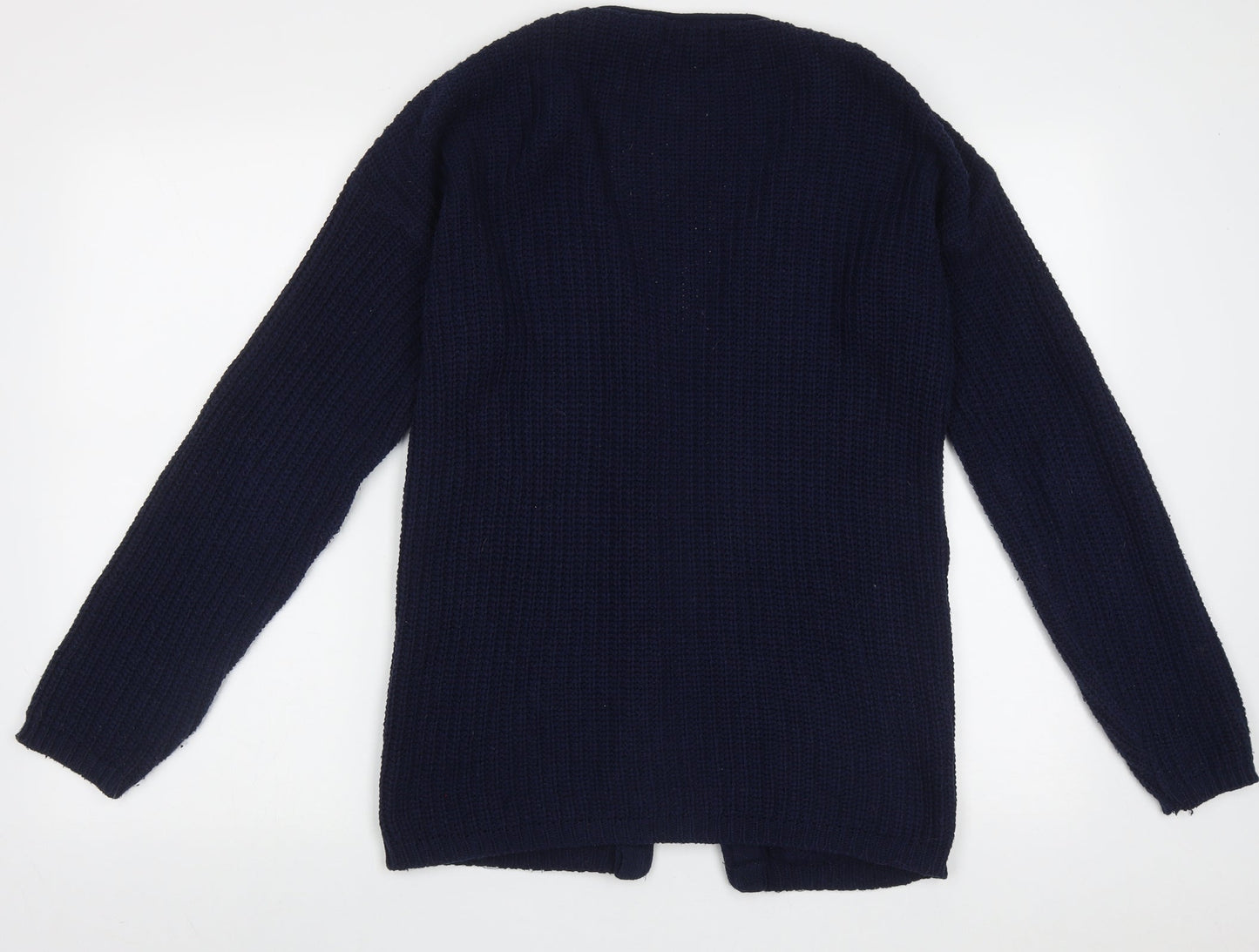 Exhibit Womens Blue V-Neck  Acrylic Cardigan Jumper Size M