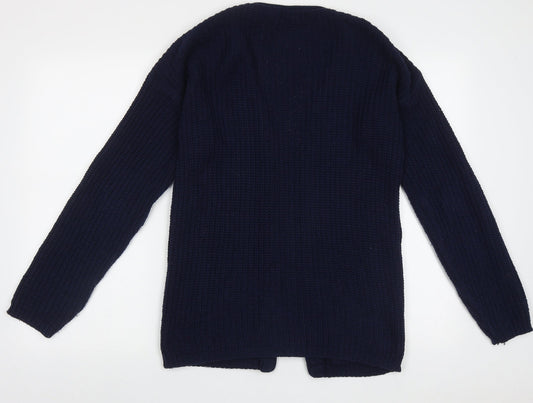 Exhibit Womens Blue V-Neck  Acrylic Cardigan Jumper Size M