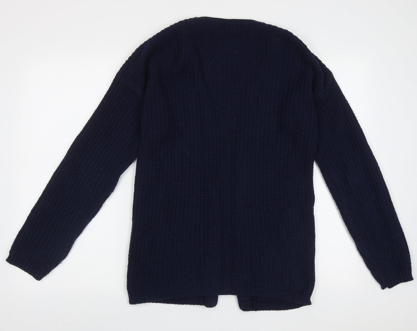 Exhibit Womens Blue V-Neck  Acrylic Cardigan Jumper Size M