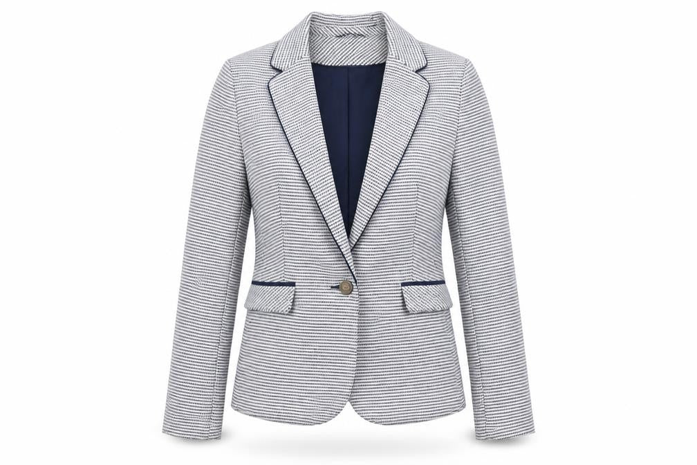 Atmosphere Womens Blue Striped Polyester Jacket Blazer Size 10