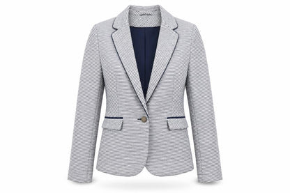Atmosphere Womens Blue Striped Polyester Jacket Blazer Size 10