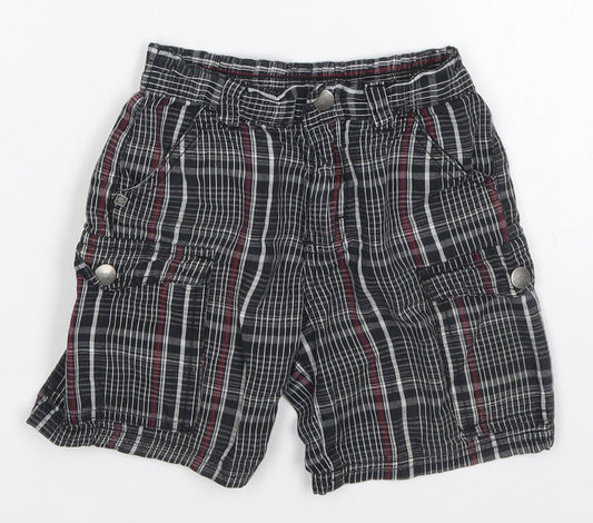 Kenneth Cole Boys Black Check Cotton Bermuda Shorts Size 2 Years  Regular