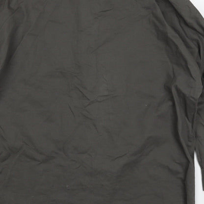 New Look Womens Grey  Cotton Basic Button-Up Size M Collared