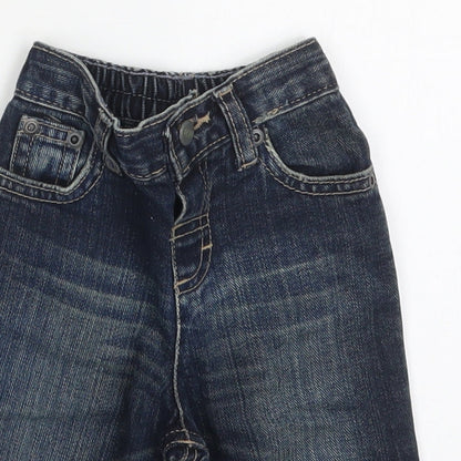 Matalan Boys Blue  Cotton Capri Jeans Size 3-6 Months  Button