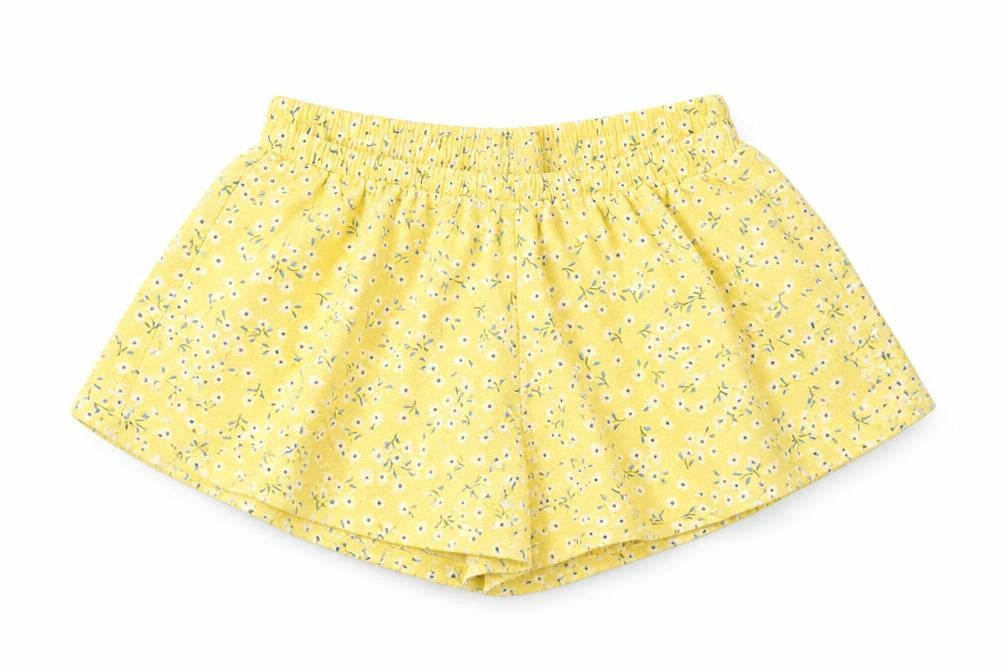 Mothercare Girls Yellow Floral Cotton Cropped Trousers Size 3-6 Months   - Shorts