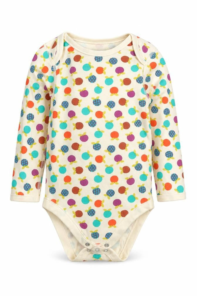 Marks & Spencer Girls Multicoloured Geometric Cotton Bodysuit One-Piece Size 2-3 Years  Button - Fruit Prints