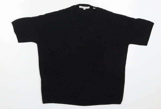 Bella Luxx Womens Black Crew Neck  Viscose Pullover Jumper Size S