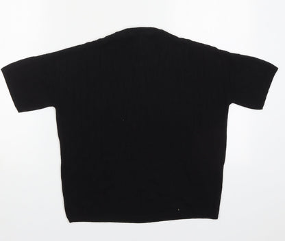 Preloved Bella Luxx Womens Black Crew Neck  Viscose Pullover Jumper Size S - Back