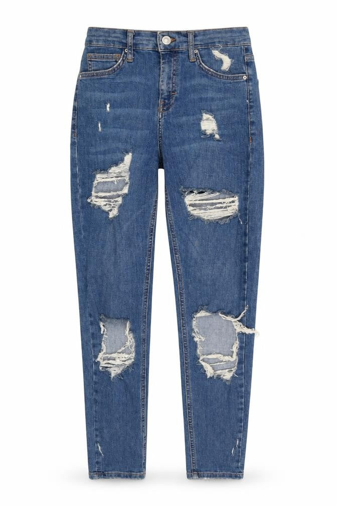 Topshop Womens Blue  Cotton Skinny Jeans Size 26 in L26 in Regular Button
