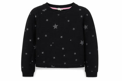 H&M Girls Black  Cotton Pullover Sweatshirt Size 11-12 Years  Pullover - Stars
