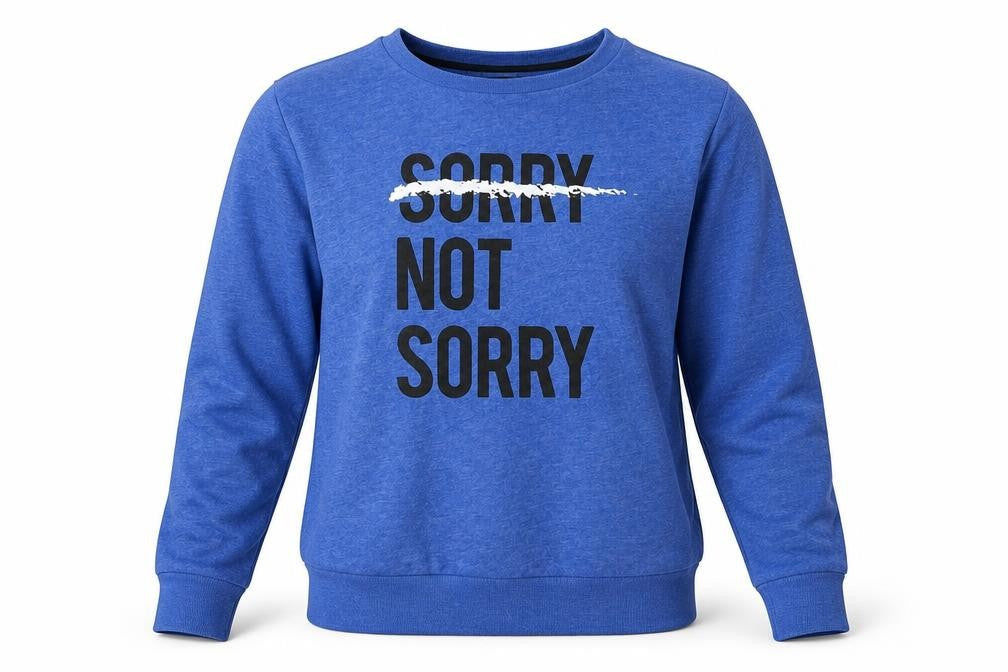 Atmosphere Womens Blue  Polyester Pullover Sweatshirt Size 8  Pullover - Sorry Not Sorry