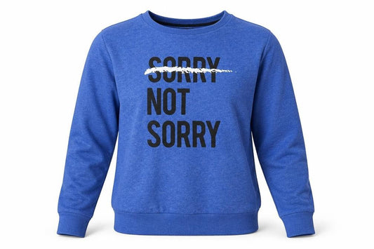 Atmosphere Womens Blue  Polyester Pullover Sweatshirt Size 8  Pullover - Sorry Not Sorry