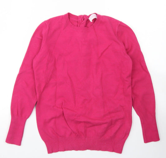 Savida Womens Pink Crew Neck  Viscose Pullover Jumper Size XS
