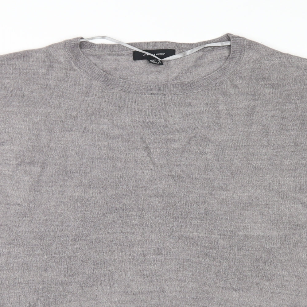 Atmosphere Womens Grey Crew Neck  Acrylic Pullover Jumper Size 12