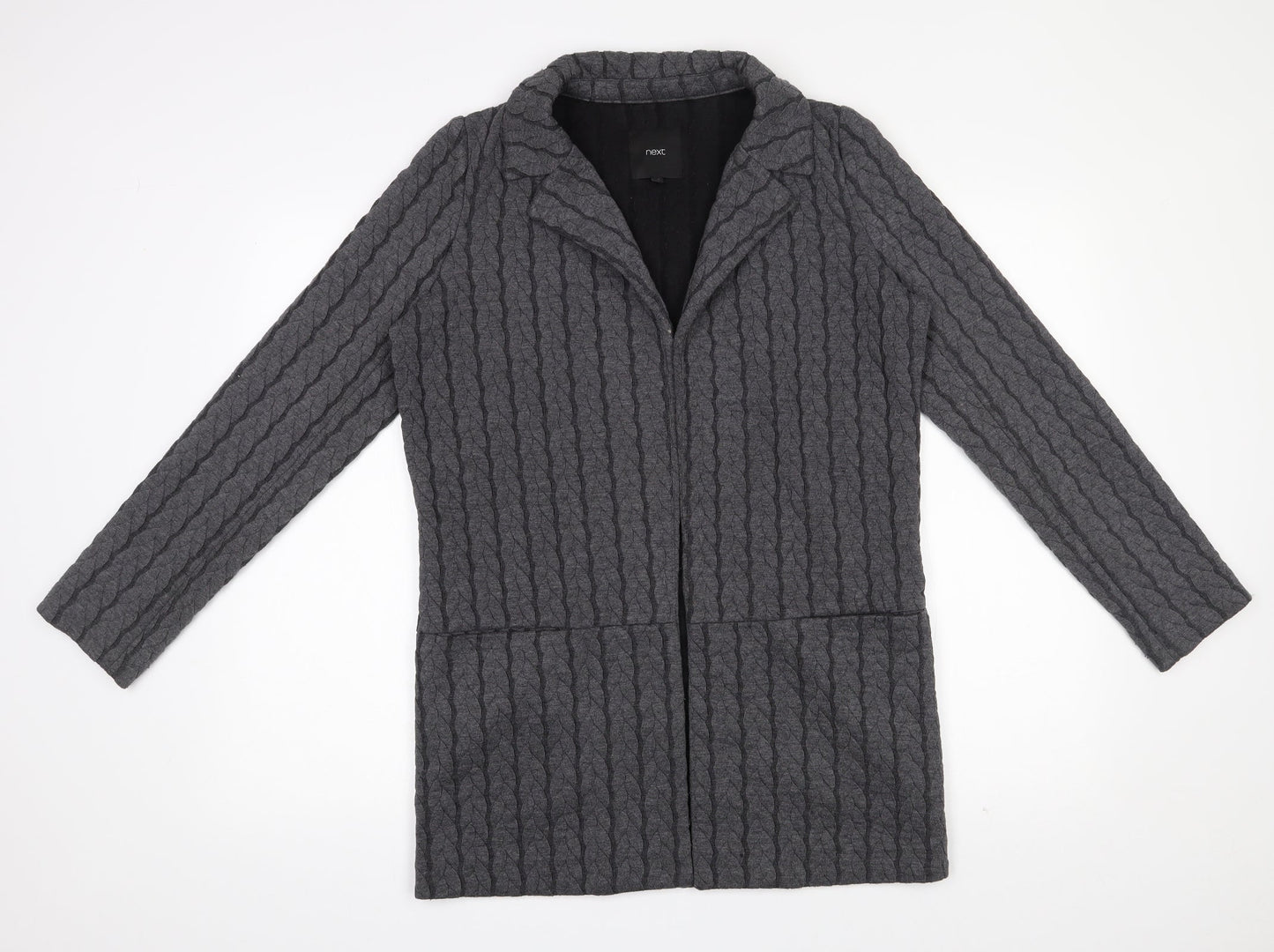 NEXT Womens Grey Collared  Polyester Cardigan Jumper Size 10
