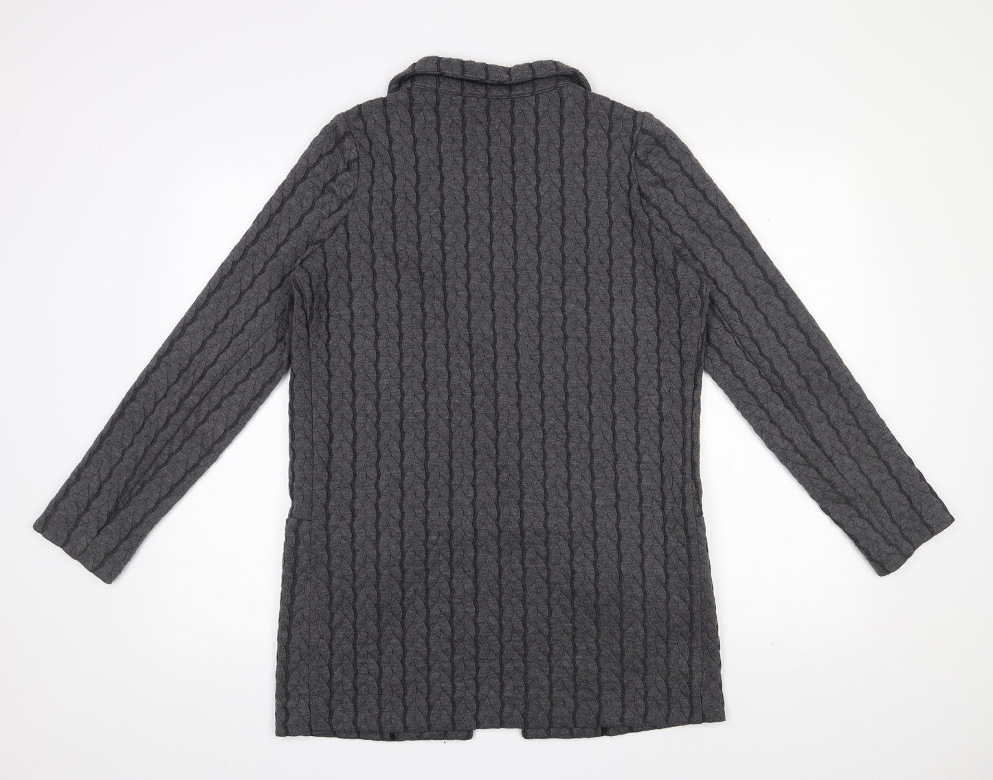 NEXT Womens Grey Collared  Polyester Cardigan Jumper Size 10