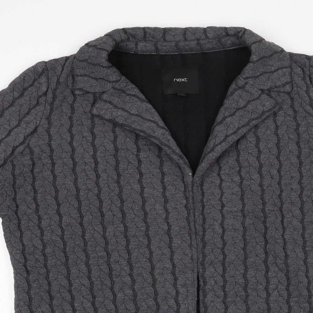 NEXT Womens Grey Collared  Polyester Cardigan Jumper Size 10