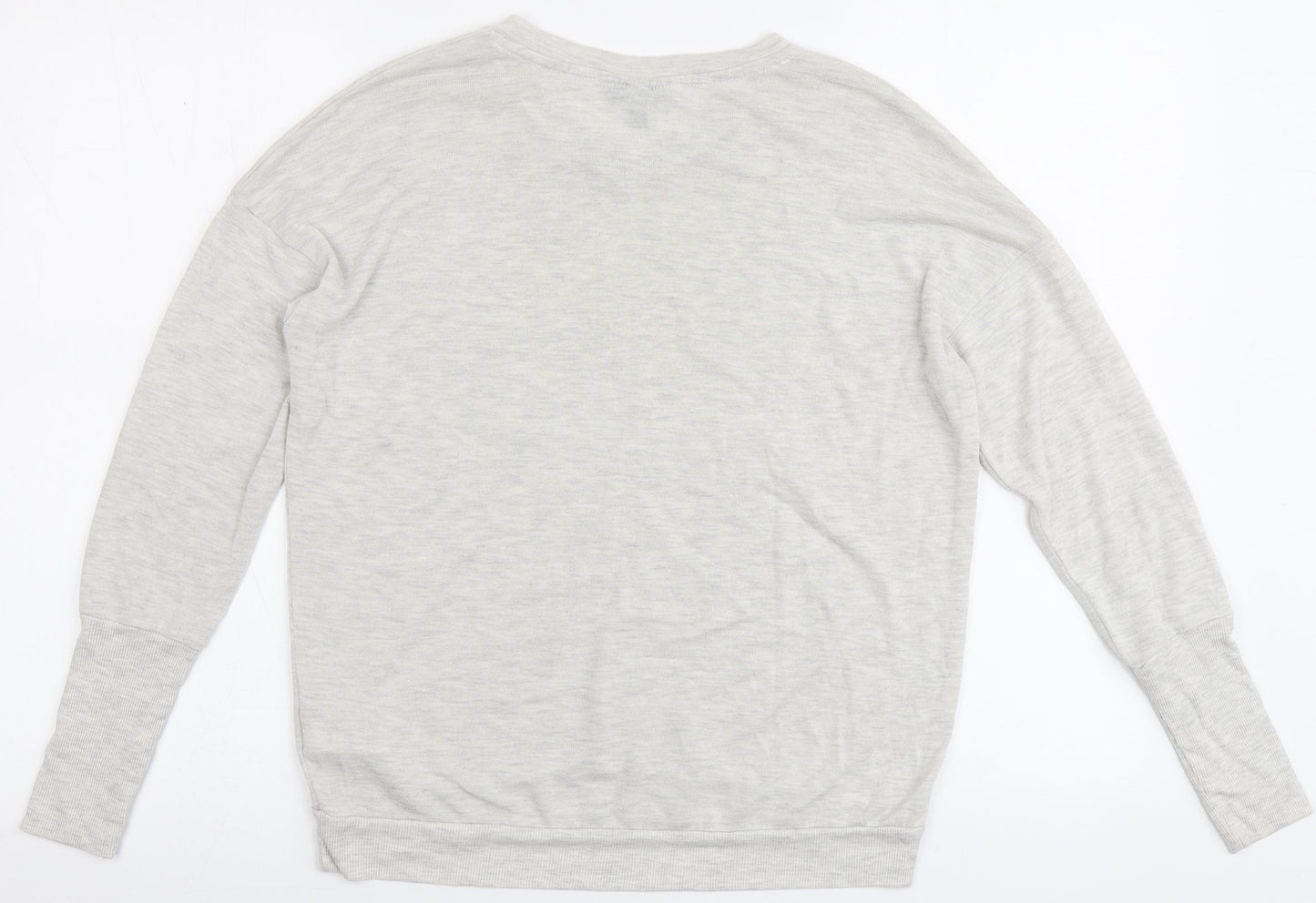 Topshop Womens Grey V-Neck  Polyester Pullover Jumper Size 6