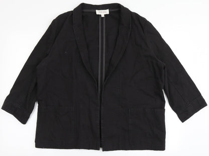 Per Una Womens Black  Cotton Jacket Blazer Size 12
