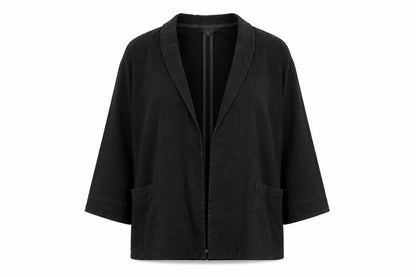 Per Una Womens Black  Cotton Jacket Blazer Size 12