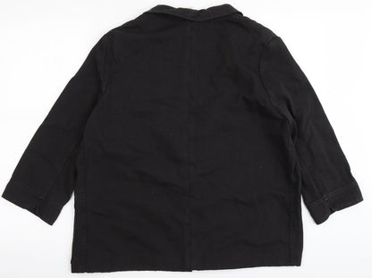 Per Una Womens Black  Cotton Jacket Blazer Size 12