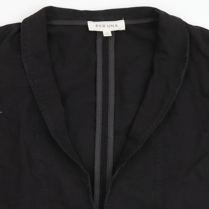 Per Una Womens Black  Cotton Jacket Blazer Size 12