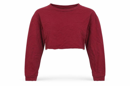 PRETTYLITTLETHING Womens Red  100% Cotton Pullover Sweatshirt Size 6   - Cropped