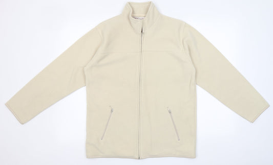 EWM Womens Beige  Polyester Full Zip Hoodie Size S  Zip