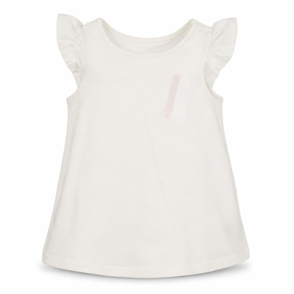 Tahari Girls White  Cotton Basic T-Shirt Size 2-3 Years Crew Neck Pullover