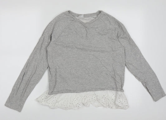 Only Womens Grey  Cotton Pullover Sweatshirt Size S  Pullover